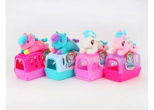 11  Plush Unicorn Pet W / Carrier Cage Children's Play Toys X ' Mas Birthday Gift Pink