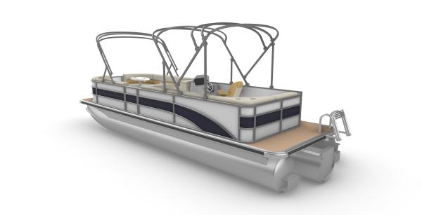 23 FT Gasoline Aluminum Hull Pontoon Boats With Comfortable Lounge Seating