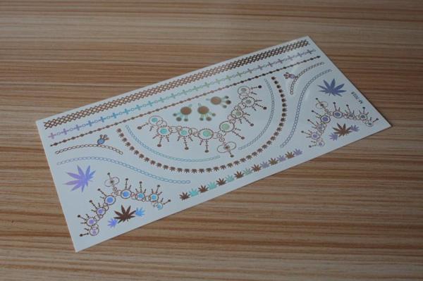 Stock wholesales metallic tattoo designs M-T018