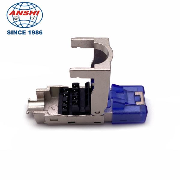ANSHI RJ45 CAT7 FTP Unshielded STP Shield Modular Plug Blue