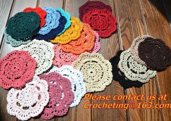 Handmade crochet Pure manual processing wool woven mat cup mat, handmade cup mat