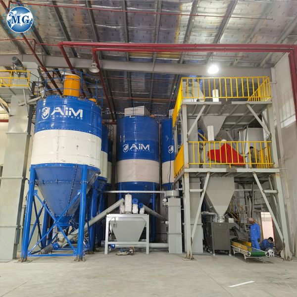 80-150KW Dry Mix Powder Mortar Production Line Wall Putty Sand Cement Mixer Machine Ceramic Tile Adhesive Manufacturing Plant