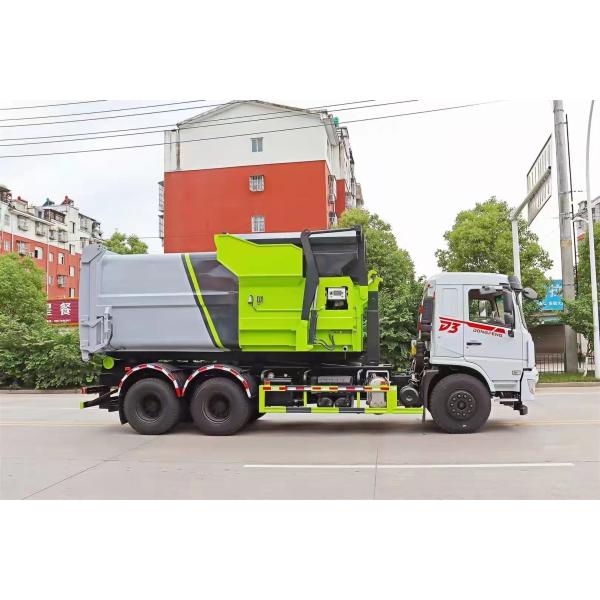2024 Dongfeng 6x4 20CBM 25CBM Garbage Truck With Bin Hydraulic Hook Arm for Pure Electric Custom's Requirement and Sale