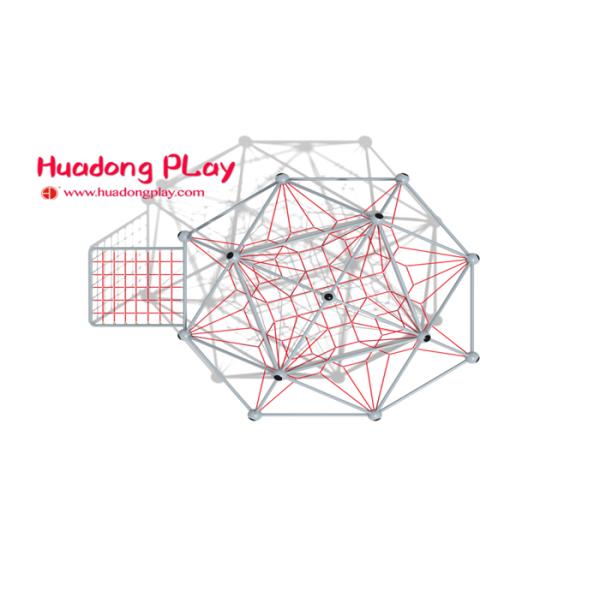 Multi Rope Climbing Playground Equipment Outdoor With Big Stainless Steel Slide