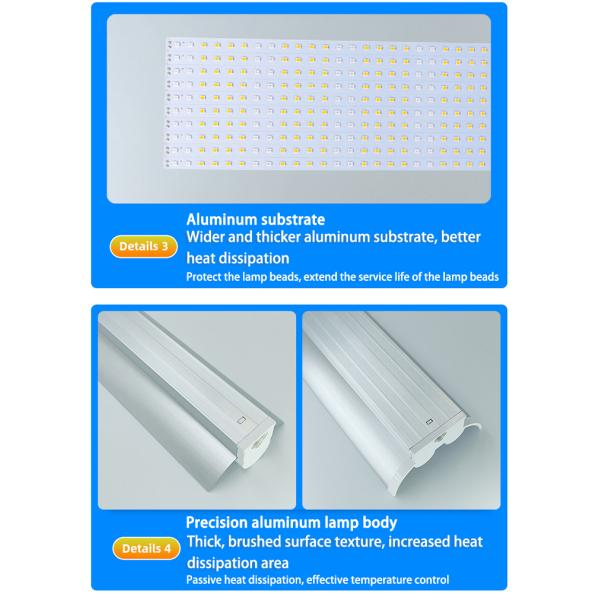 High Output T8 LED Grow Light 2FT Plant Grow Light Strip Full Spectrum With Reflectors