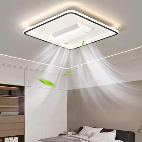Ventilateur de plafond LED encastré intelligent avec télécommande pour la décoration de luxe moderne d'une chambre ou d'un hôtel