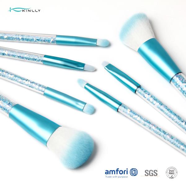 Glitter Synthetic Hair 6pcs Plastic Makeup Brushes