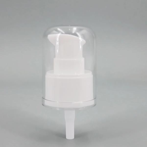 Plastic PP AS Full Cap Treatment Cream Pump With Customized Tube 24/410 28/410