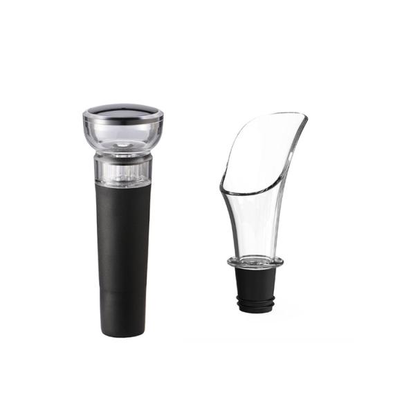 Food Grade Plastic Silicone Wine Stopper And Pourer Kit Modern Design