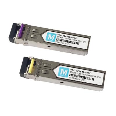1.25G BIDI 60km 1490nm/1550nm LC Connector DDM WDM Simplex Optical Module Transceiver SFP Module for Speed FTTX Networks