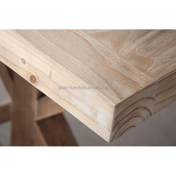 Customized Luxury French Solid Pine Wood Restaurant Dining Room Table Set