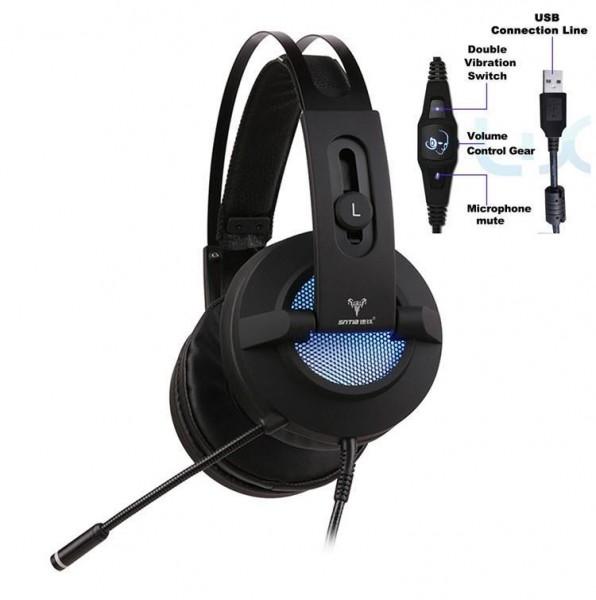 RGB LED light virtual reality stereo headset gaming 7 dot 1 Game Headphones head phones headphone