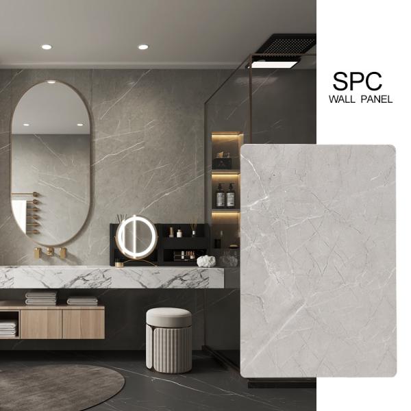 Panneaux muraux SPC Nouveau arrivée 600*2440*4mm Pierre imperméable plastique écologique Panneaux décoratifs intérieurs adaptés aux salles humides et aux salles de bains