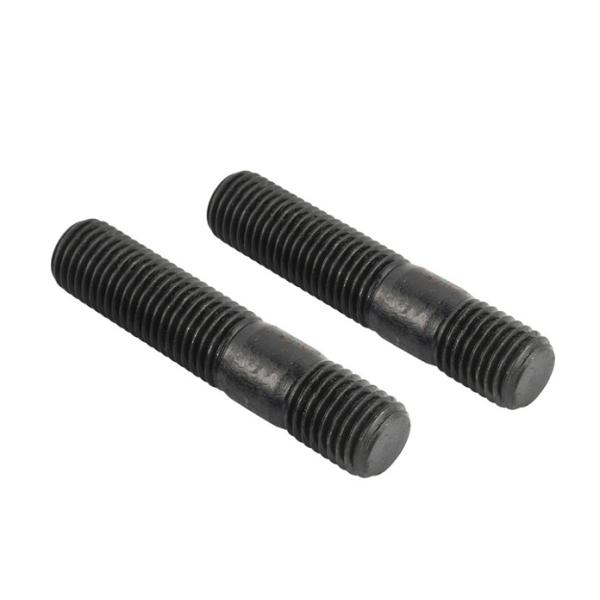 Industrial Carbon Steel Double Ended Bolts M4 - M48 With Nuts Black Color