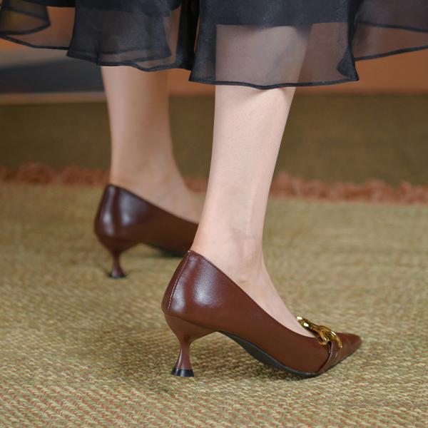 Business Office Ladies Casual Fashion Pointed Toe Non Slip High Heels Shallow Mouth