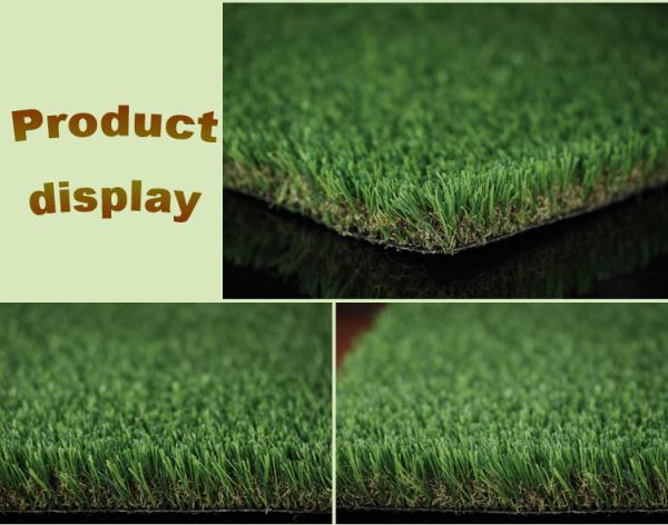 Outdoor Garden Synthetic Turf / 35mm Artificial Grass Backyard V Shape