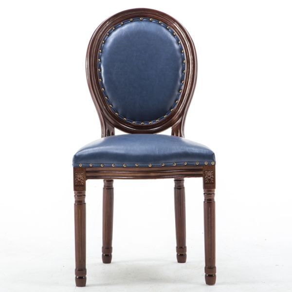 New Arrival European Vintage Dining Chair Upholstered Solid Wood Chair for Cafe Restaurant Hotel Factory Wholesale Supply