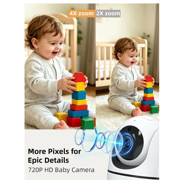 Rechargeable Battery And AC Adapter HD Baby Monitor Offering 6 Inch Screen Size and 750 Grams Weight Designed for Infant Observation
