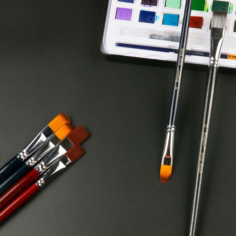 6pcs Solid Wood Pen Holder Exquisite Texture Nylon Brush Art Custom Paint Brushes