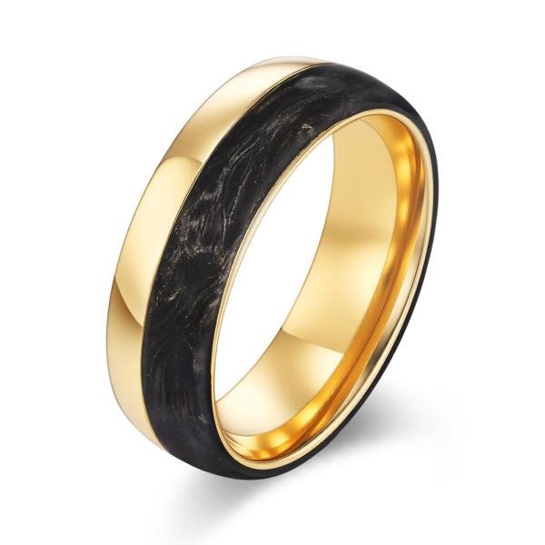 Bagues de mariage personnalisées Mode Homme Bijoux et Or Rose Anneaux de mariage en fibre de carbone forgée Bagues pour hommes pour occasion de fête 2025