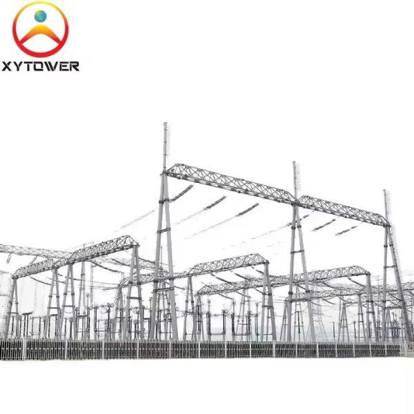 High Voltage Galvanized 220KV Power Transformer Substation Structures Electric Power Pole