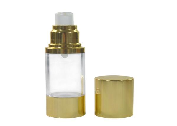Shiny Gold Airless Pump Bottles Serum Cosmetic Bottle Multiple Size Travel Bottle