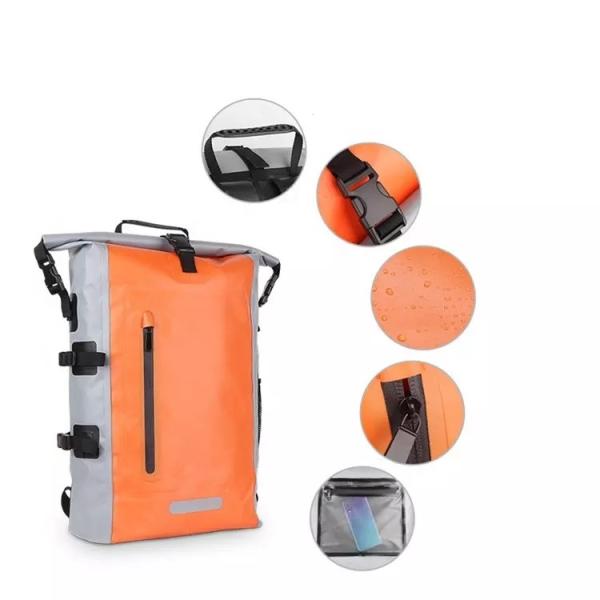 500D PVC Waterproof Hiking Backpack Floating Waterproof Bag For Kayaking BSCI