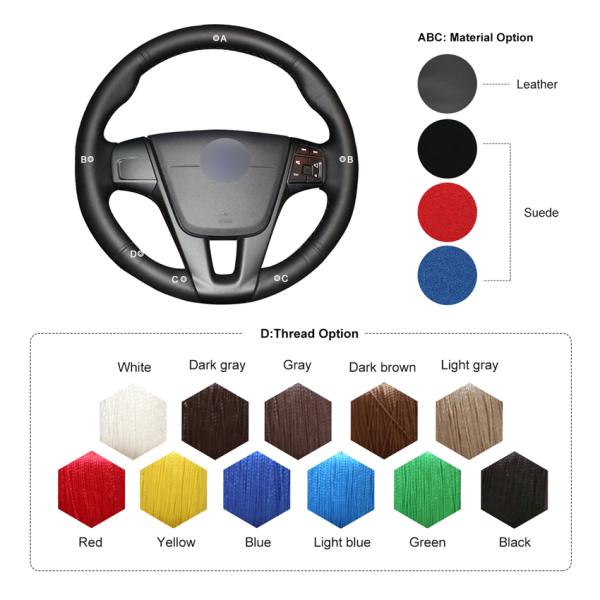 MEWANT Factory Price Car Interior Fashion Steering Wheel Cover Accessories High Quality For Volvo S60 / V40 / V60 / V70 / XC60