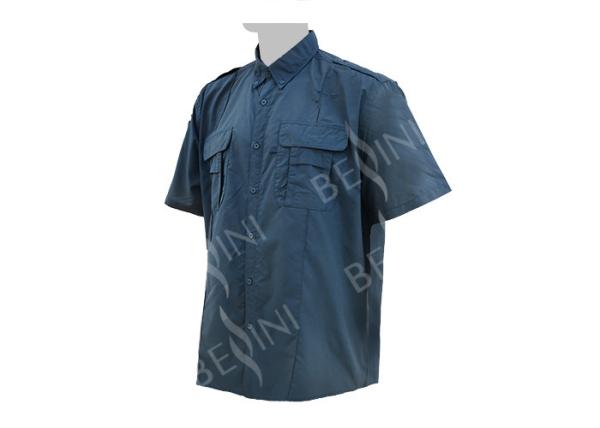 Men's 100%Nylon Work Shirt Short Sleeve Mesh Embroidery Holes