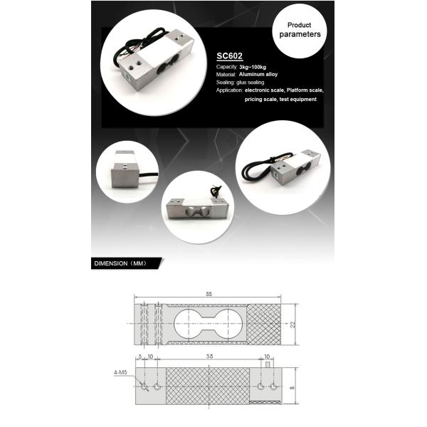 SC602 Aluminum Alloy Single Point Load Cell 3kg 6kg 10kg 50kg 60kg 100kg for Accurate Force Measurement