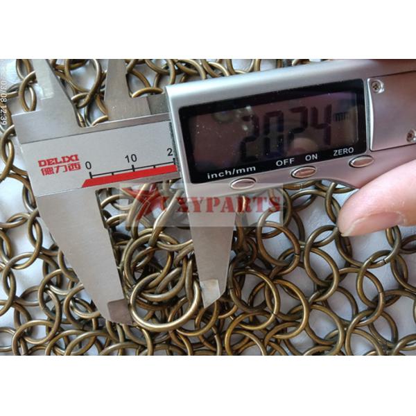 2.0x20mm Antique Bronze Welded Metal Ring Mesh Curtain For Architectural Designs