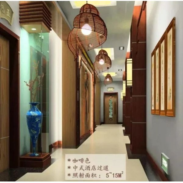 Study Room Lights Parlor home decor Southeast Asia Bamboo Conch Pendant Lamp(WH-WP-110)
