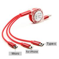 3 lisos evolutivos em 1 cabo de carregamento 1.2m retrátil micro USB a USB
