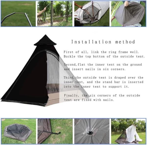 12'x10'x8'Dome Camping Tent 5-6 Person 4 Season Double Layers Waterproof Anti-UV Windproof Tents Family Outdoor Camping