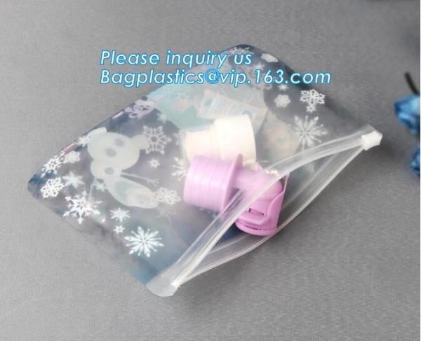 Custom Mini k Bag,Frosted Pvc k Bag, Zipper Slider Frosty Soft Bag Pouch, travel cosmetic makeup slider bag