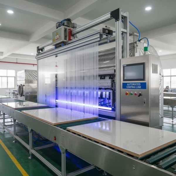 Automated High-Gloss Panel Furniture Curtain Coating Line for MDF Board