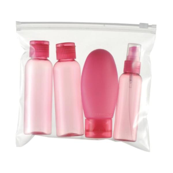 Conveniente tamanho de viagem frasco vazio conjunto para cuidados com a pele PET Material Custom coloridos garrafas