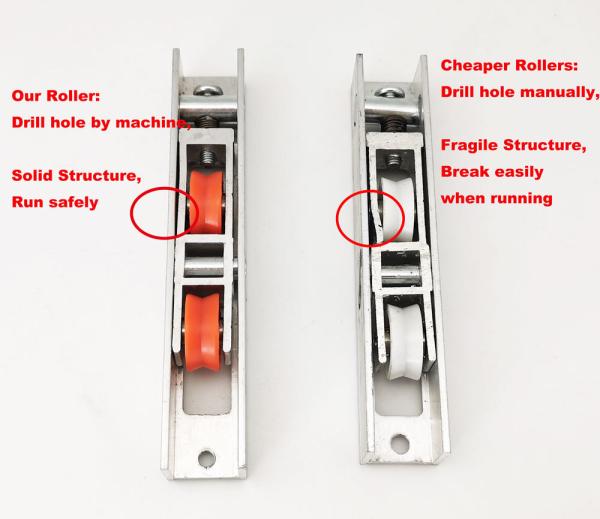 Aluminum Sliding Door Roller Set 256pcs Carton Low Noise 2-Year Warranty