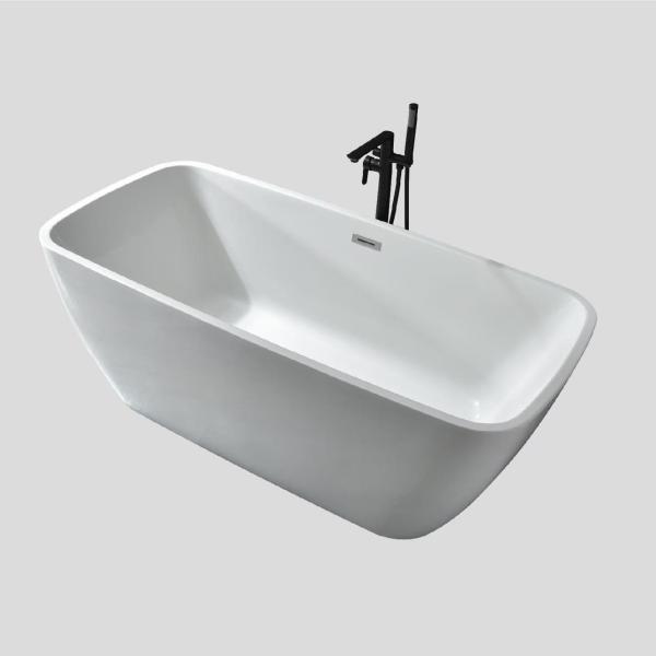 Baño de interior de diseño moderno oval blanco acrílico independiente