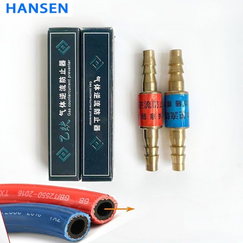 Hose End Flashback Arrestor for Welding Torch , Oxygen & Acetylene Brass Flame Arrester , Safety Flash Back Preventer with Barb Fitting for Oxy-fuel Cutting Welding