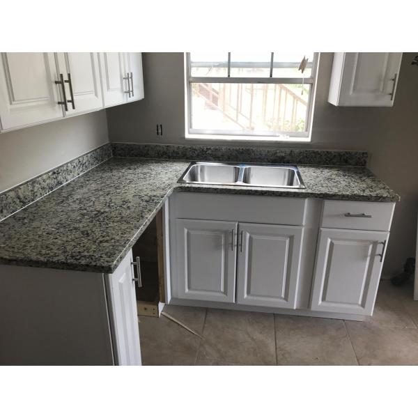 Light Santa Cecilia Countertop , Kitchen Island Renovation Solid Stone Countertops