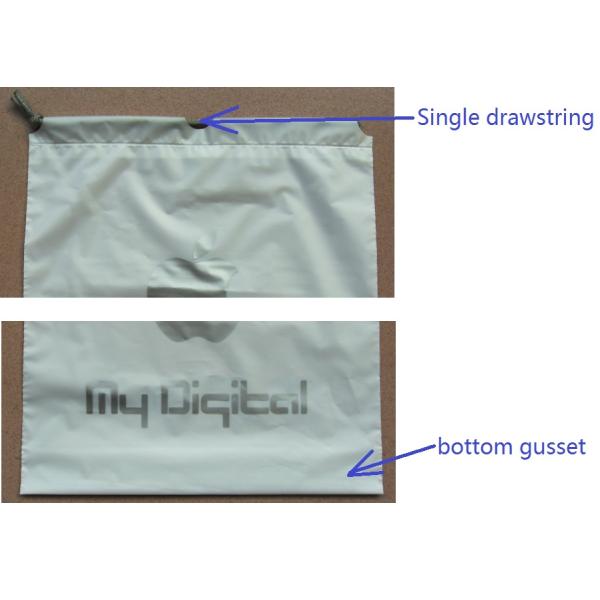 Белые полиэтиленовые пакеты Drawstring двойного слоя делают мешок водостотьким для Iphone