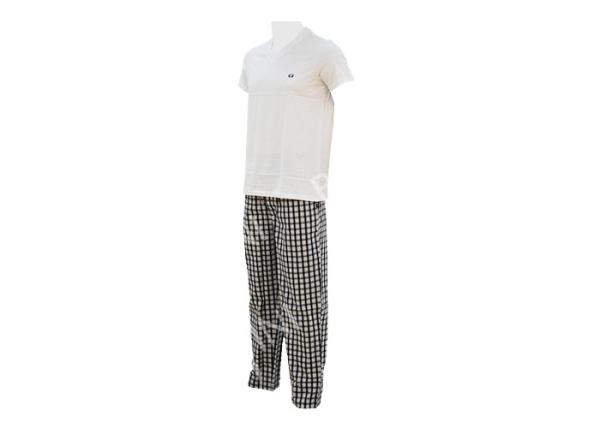 Comfortable Mens Luxury Sleepwear Jersey Shirt Short Sleeve And Woven Yarn Dyed Check Long Pants Australian Design