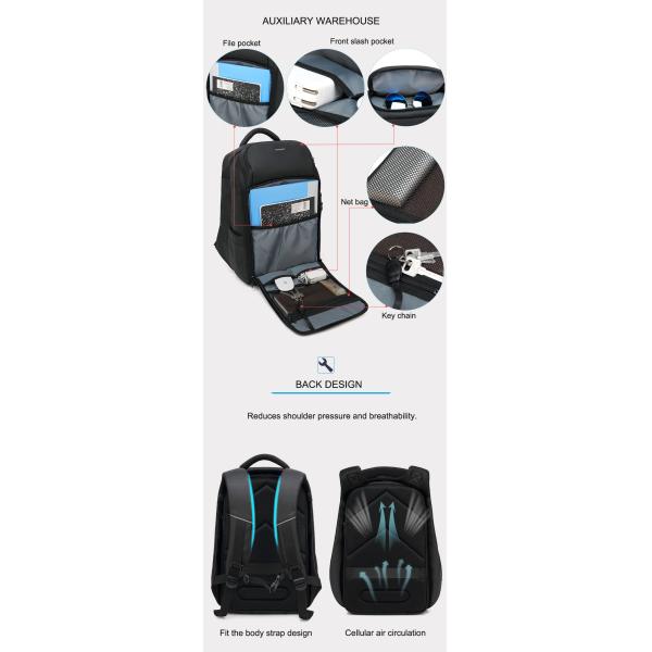 Air Cushion Belt Waterproof Men Business Backpack 20-35 Litre