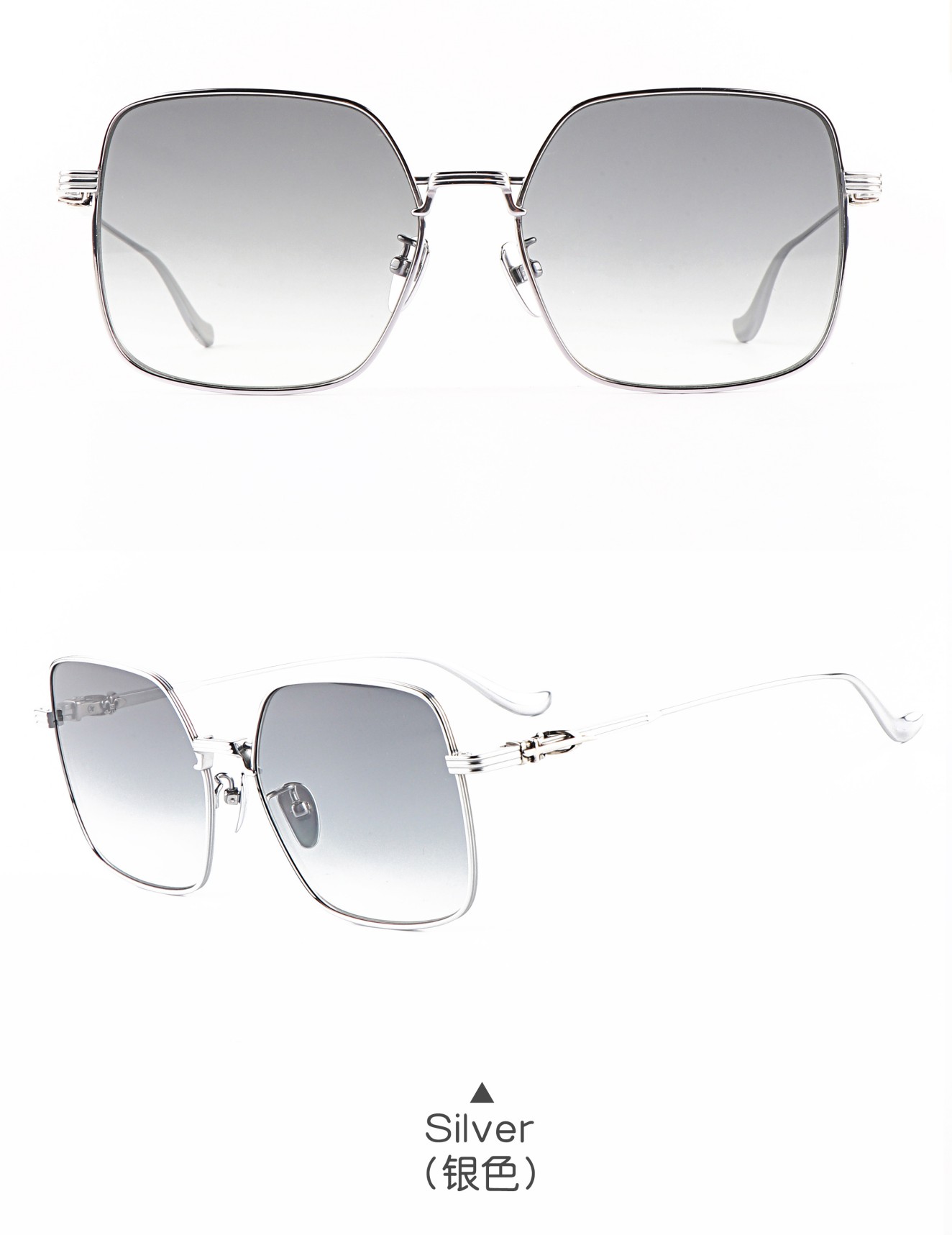 New Ladies Dream Color Oversize Square Titanium Shade Frames Premium Uv protection Customizable Sunglasses Shenzhen Wholesaler