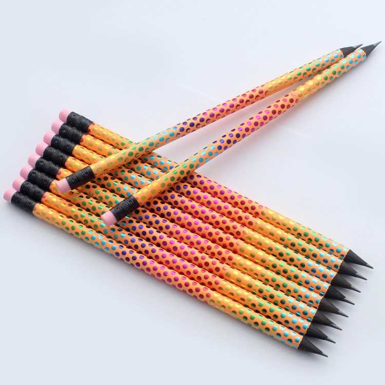 presharpen black soft wood hb pencil 10pcs neon graphgite pencil custom with eraser