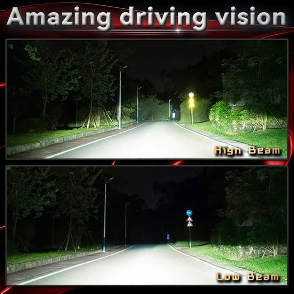 M8 Pro H4 LED Headlight High Power Dual Beam Copper Cooling Spotlight IP68 Universal Fit