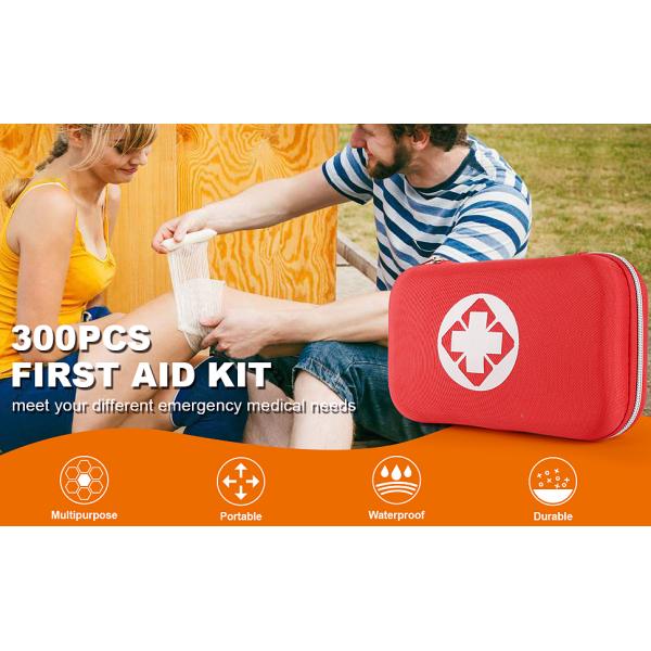 Essential Emergency Trauma Medical Supplies Packed Red Waterproof Box, Perfect For Car Home Office Travel Outdoor