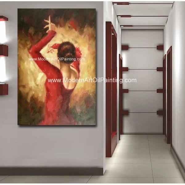 Modern Handmade Flamenco Dancer Oil Painting , Abstract Wall Art Canvas Painting