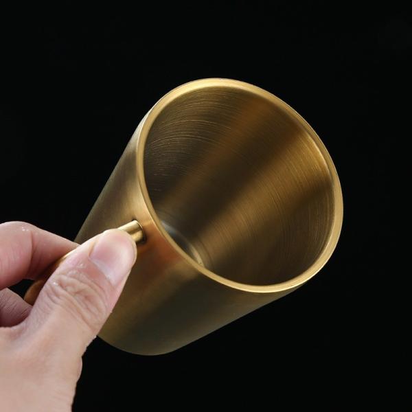 300ml BPA Free Stainless Steel Cup Insulated Metal Coffee Mug With Handle